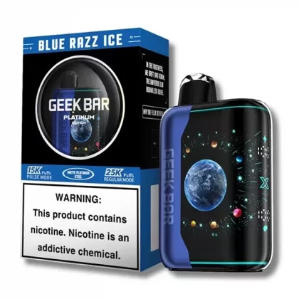 Geek Bar Pulse X 25000 Puffs Disposable Vape Blue Razz ice Platinum Edition