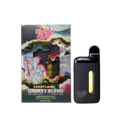 High Lyfe Galaxy Blend Vaporizer – 6000mg - Strain#Candyland>Forbidden Fruit>Tigers Blood>Raspberry Kush>Berry Pie>Wedding Cake (9018D9)