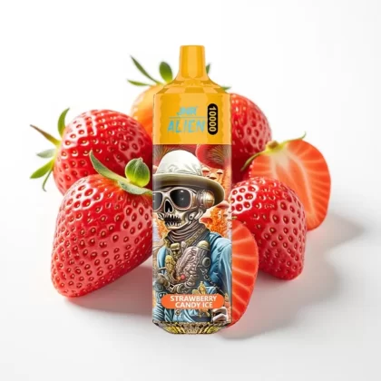 JNR Alien 10000 Puffs Strawberry Candy Ice 20ml 850mAh Tipo-C RGB - Fumotvapemexico