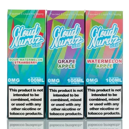 Cloud Nurdz ICED E-Liquid - No Nicotine Vape Juice - 100ml - Grape Apple Iced