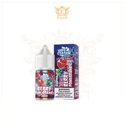 VAPE STATION BERRY POMEGRANATE SUPER ICE SALT ELIQUID - Elegantvapestore