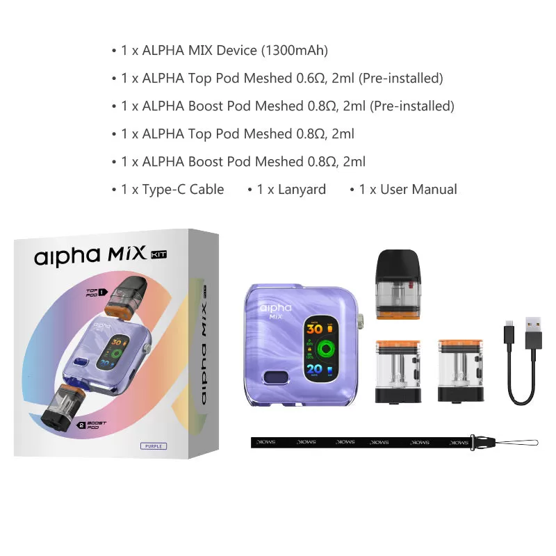 SMOK Alpha Mix Kit 1300mAh - Cyan - Image 3
