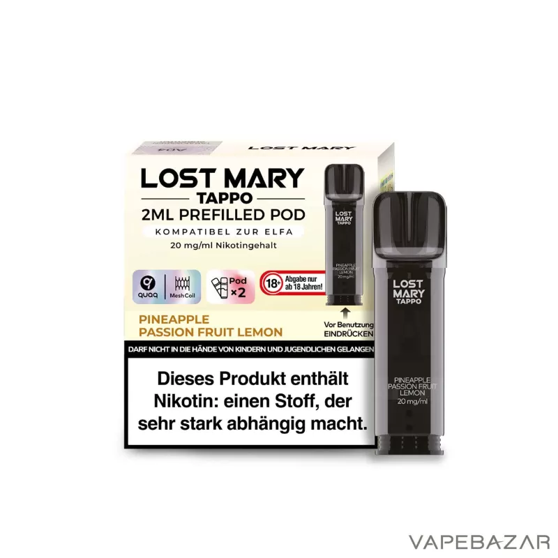 Lost Mary Tappo – Pineapple Passion Fruit Lemon – Prefilled Liquid Pod – 2er Pack - Image 3