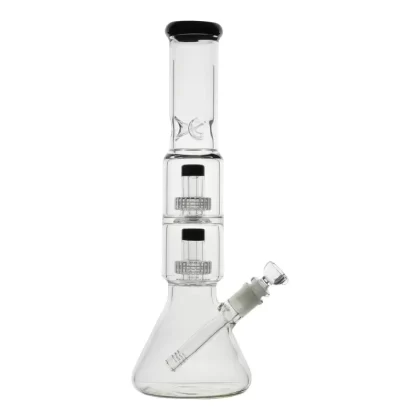 Dualing Stereo Matrix Bong – 16in - Color#Black>Jade