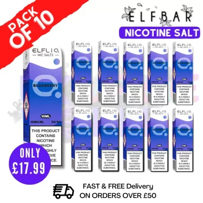 Blueberry ElfLiq Nic Salt BOX OF 10 – ONLY £17.99