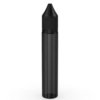 CHUBBY GORILLA | Child Resistant Unicorn V3 PET Dropper Bottles Transparent Black | 30mL – w/ Black Reducer – 1000 Count