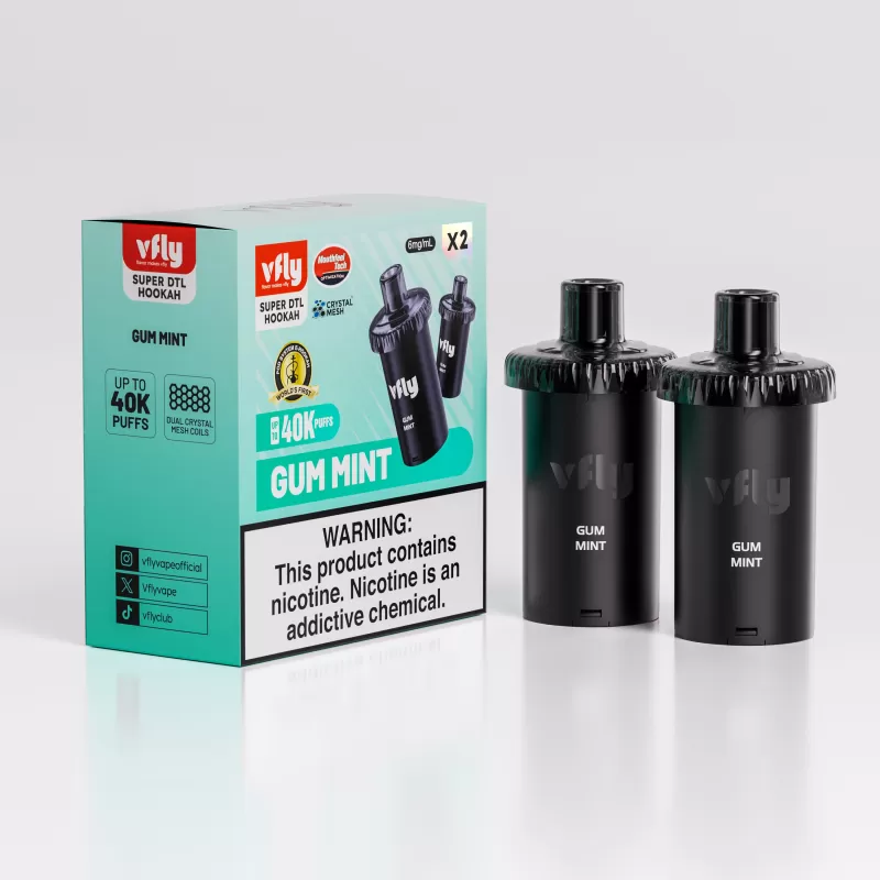 VFLY Super DTL Hookah 40K Disposable E-Hookah POD - 40000 Puffs (2 Count) - Grape Mint - Image 3