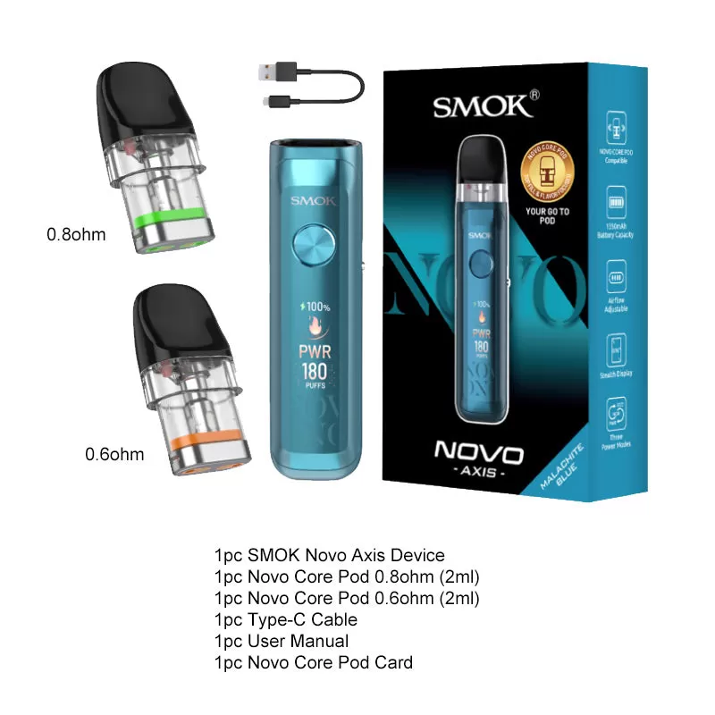 SMOK Novo Axis Pod Kit 1350mAh - Platinum - Image 3