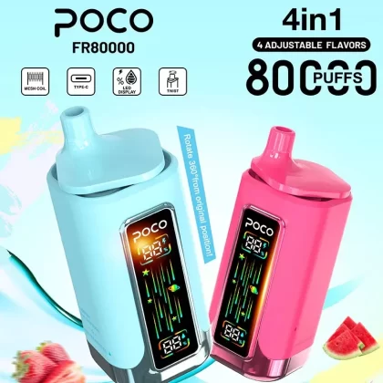 POCO FR 80K | 80000 Puffs 4-in-1 quad mesh coil rechargeable disposable vape - Aiviouvapes