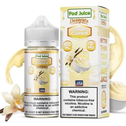 Golden Custard 100ml – Pod Juice E-Liquid - Vapebazaar Pk