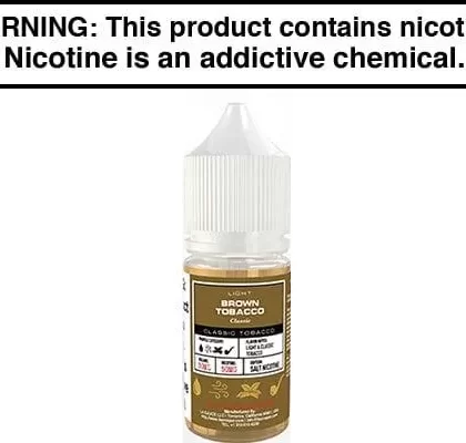LIGHT CLASSIC BROWN TOBACCO BY GLAS BASIX NIC SALTS 30ML - Vapejuice