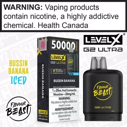 Bussin Banana Iced Flavour Beast LEVEL X G2 Ultra POD