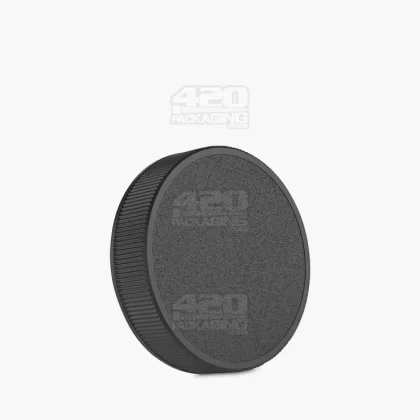 Ribbed Screw Top Plastic Caps w/ Foam Liner | 63mm – Matte Black – 36 Count