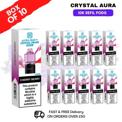 Cherry Berry Crystal Prime 10K Refil Pods Box Of 10