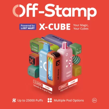 Off-Stamp X-CUBE 25K Disposable KIT Powered By LOST MARY – 25000 Puffs - Pink Lemon