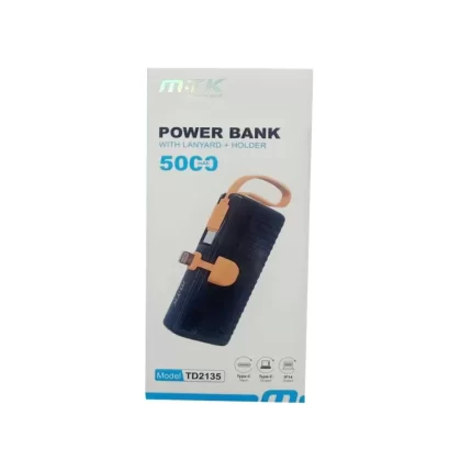 MTK Power Bank with Lanyard Holder TD-2135 (Black)