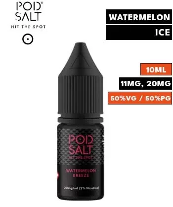 Watermelon Breeze Nic Salt E Liquid by Pod Salt Core