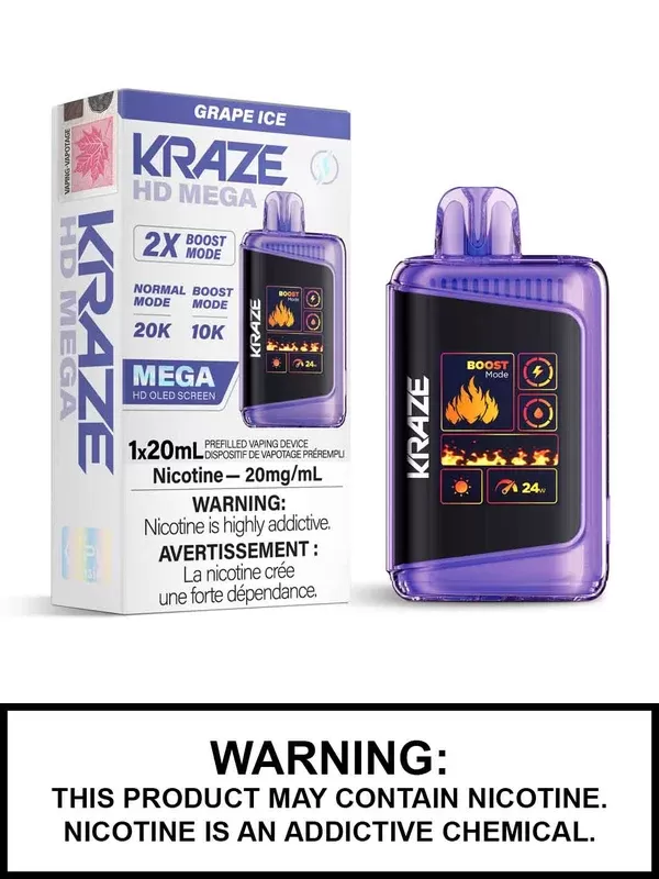 Grape Ice Kraze HD Mega Disposable Vape