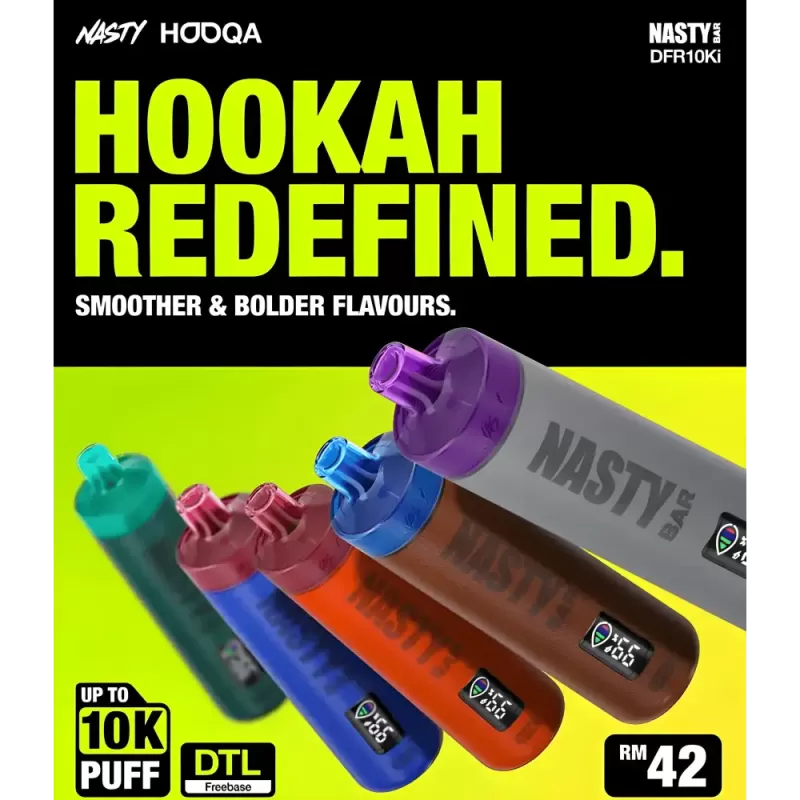 NASTY Bar Hooqa 10000 PUFFS - Watermelon Ice, Blue Raspberry Cherry