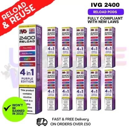 Purple Edition IVG 2400 RELOAD Pods – Box Of 10