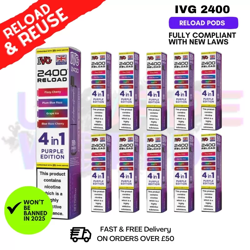 Purple Edition IVG 2400 RELOAD Pods – Box Of 10