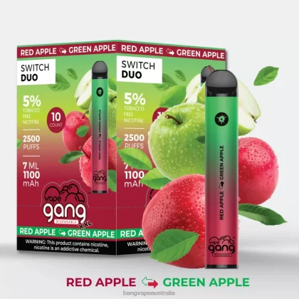 Vape Gang Switch Duo 2 flavors (Box of 10) 6006N46 Red Apple – Green Apple – Vape Gang Shop - Bangvapeaustralia