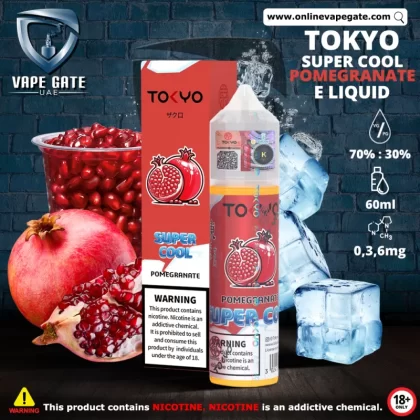 Tokyo Super Cool Pomegranate Eliquid 60ml - 3 mg / 60 ml