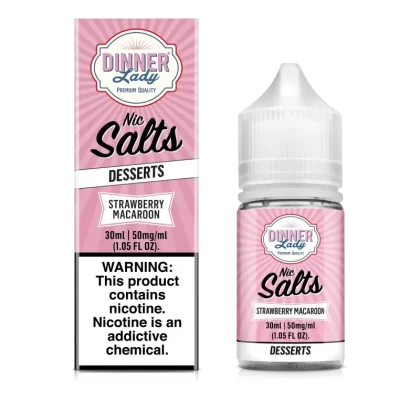 DINNER Lady Nic SALT - Strawberry Macaroon - 30ML E-Liquid - 35MG
