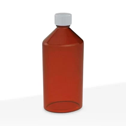 Child Resistant | Oval Bottles w/ Caps | Various Colors – 16oz – 40 Count