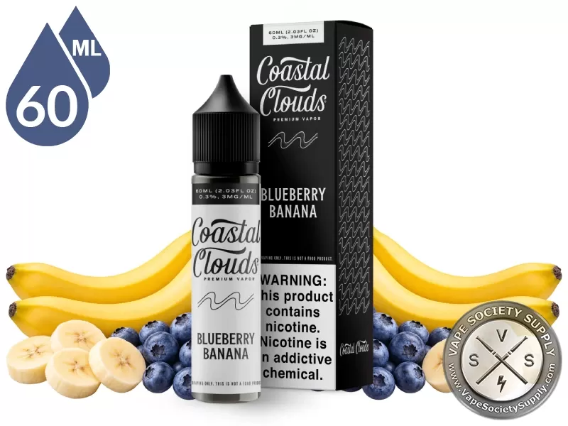 Blueberry Banana Coastal Clouds 60ml - Vape Product, Vape Product; NCDOR
