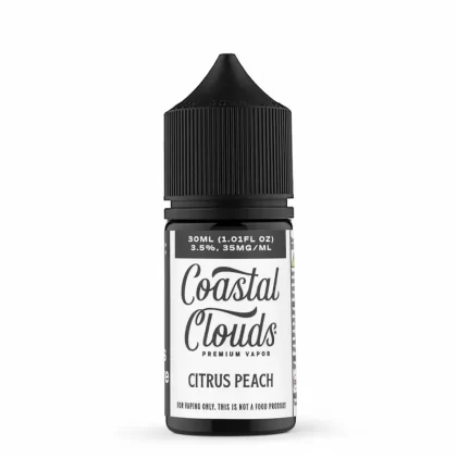 Coastal Clouds Salt Nic – Citrus Peach 30mL (Pre-Steeped)