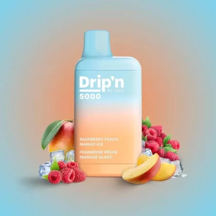 Drip’n by Envi Raspberry Peach Mango ICE Disposable Vape - Flavour#Raspberry Peach Mango ICE
