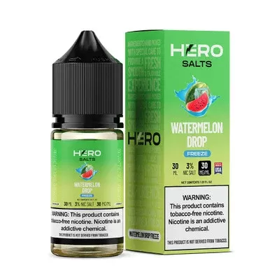 Watermelon Drop Freeze by Hero E-Liquid 30mL (Salts) - Nicotine Level#30mg>50mg