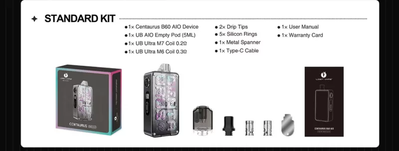 Lost Vape Centaurus B60 AIO Pod Kit 1600mAh - Winter Splatter - Image 2