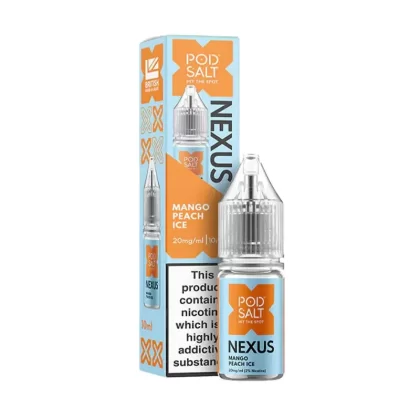 Pod Salt Nexus Mango Peach Ice Nic Salt Vape Juice - 10mg