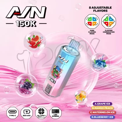 AIM AVN 150K – 150K Puffs 8 in 1 Flavors 58ml E-Liquid Disposable Vape