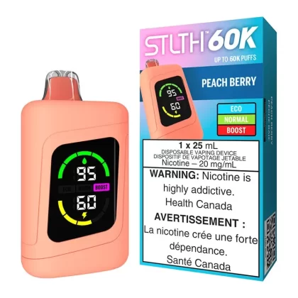 STLTH 60K Disposable Vape Device – Peach Berry - Nicotine Strength#20mg/ml