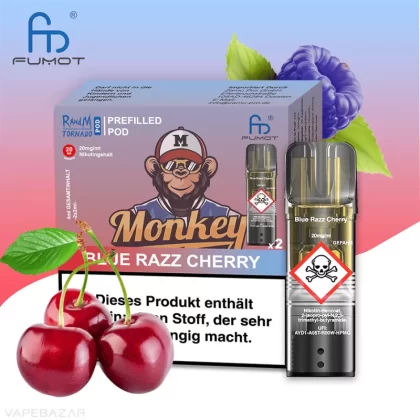 RandM Tornado Pods – Blue Razz Cherry (2er Pack) - RandM / Kirsche / ca. 1200 / 20mg/ml