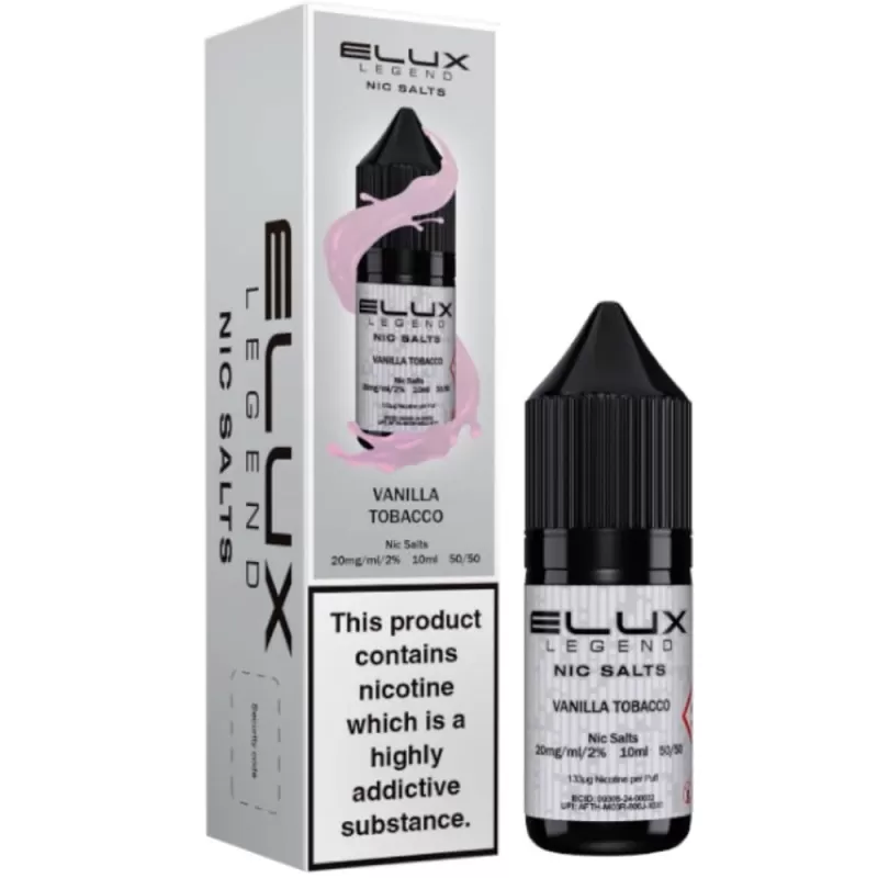 Vanilla Tobacco Nic Salt E-Liquid Legend Series by ELUX (10ml) - 20mg