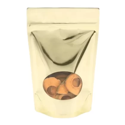 Stand Up Zipper Bag with Clear Oval Window – Metalized (1 Ounce)