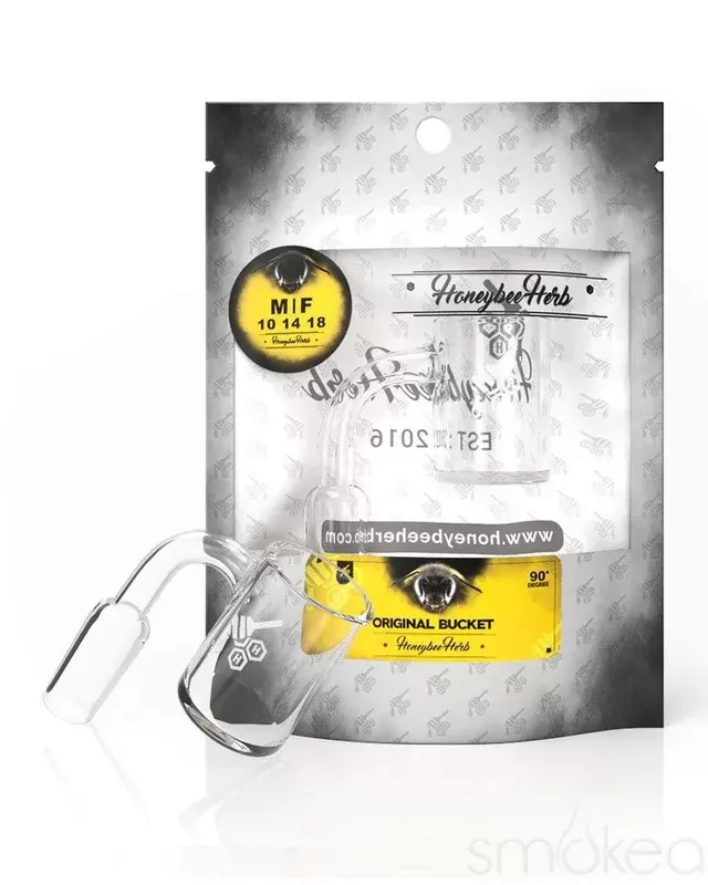 Honeybee Herb White Line 90° Original Bucket Quartz Banger