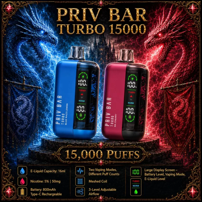 PRIV Bar Turbo 15000 - Blackberry Peach Lemon - Vapeciga