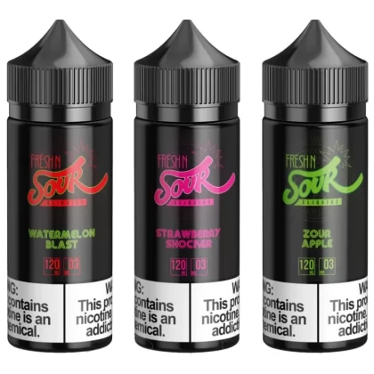 Fresh N Sour 3 Bottle Bundle - 360mL (3x120mL); Vape Product, Vape Product
