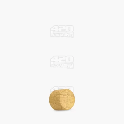 Child Resistant | Smooth Push Down & Turn Flat Plastic Caps for Glass Tube w/ Foam Liner | 18mm – Bamboo Wood – 400 Count