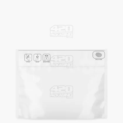Child Resistant | Pinch N Slide ASTM Matte White Mylar Exit Bags | 12in x 9in – 56g – 250 Count