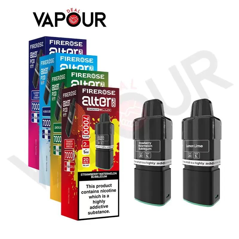 Elux Firerose Alter 7000 Pods - Strawberry Raspberry Cherry Ice