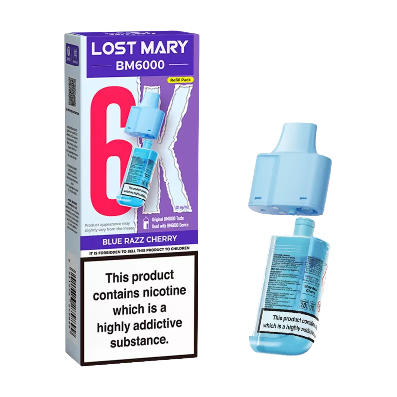 Blue Razz Cherry Lost Mary BM6000 Refill Pack - 20mg - Vape Product