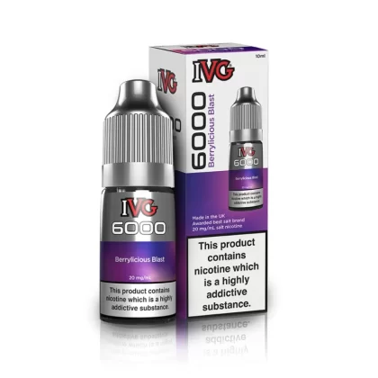 IVG 6000 Berrylicious Blast Nic Salt Vape Juice - Strength