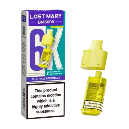 Blue Razz Lemonade Lost Mary BM6000 Refill Pack - Vape Product