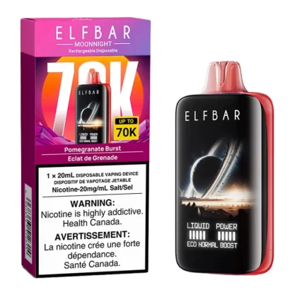 Elf Bar MoonNight 70K Disposable Vape Device - Pomegranate Burst 20ml - 20mg/ml